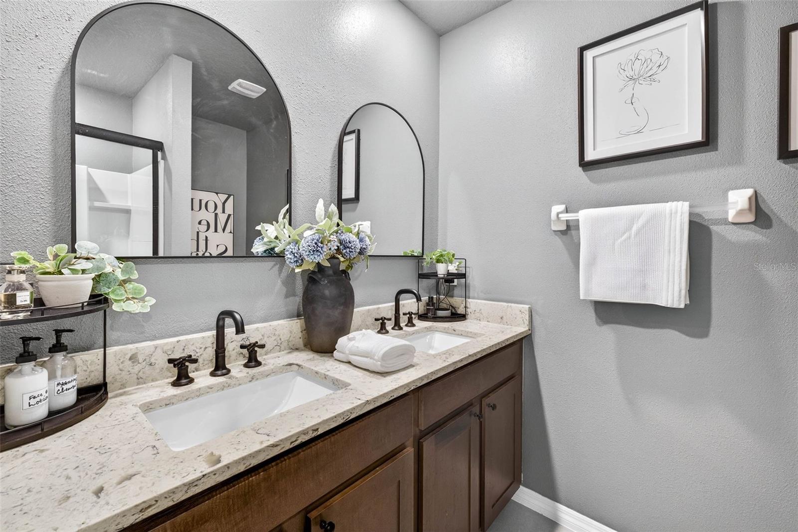 Ensuite bath with upgraded fixtures.