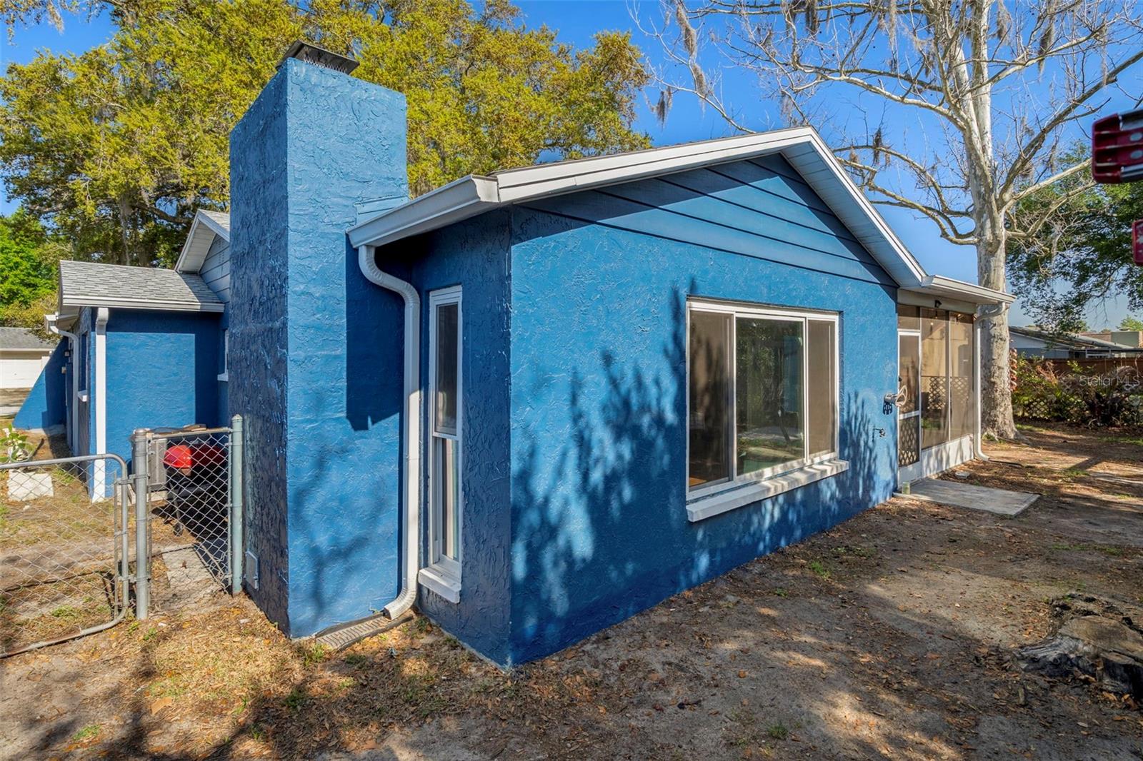 exterior back and chimney