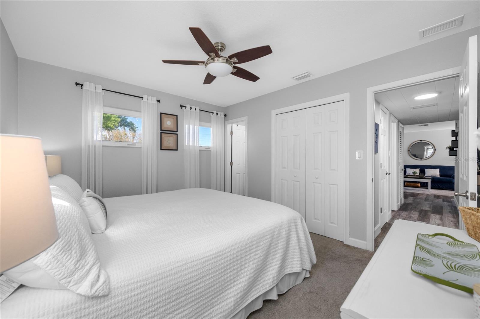 Primary Bedroom with ensuite updated bathroom featuring walk-in shower