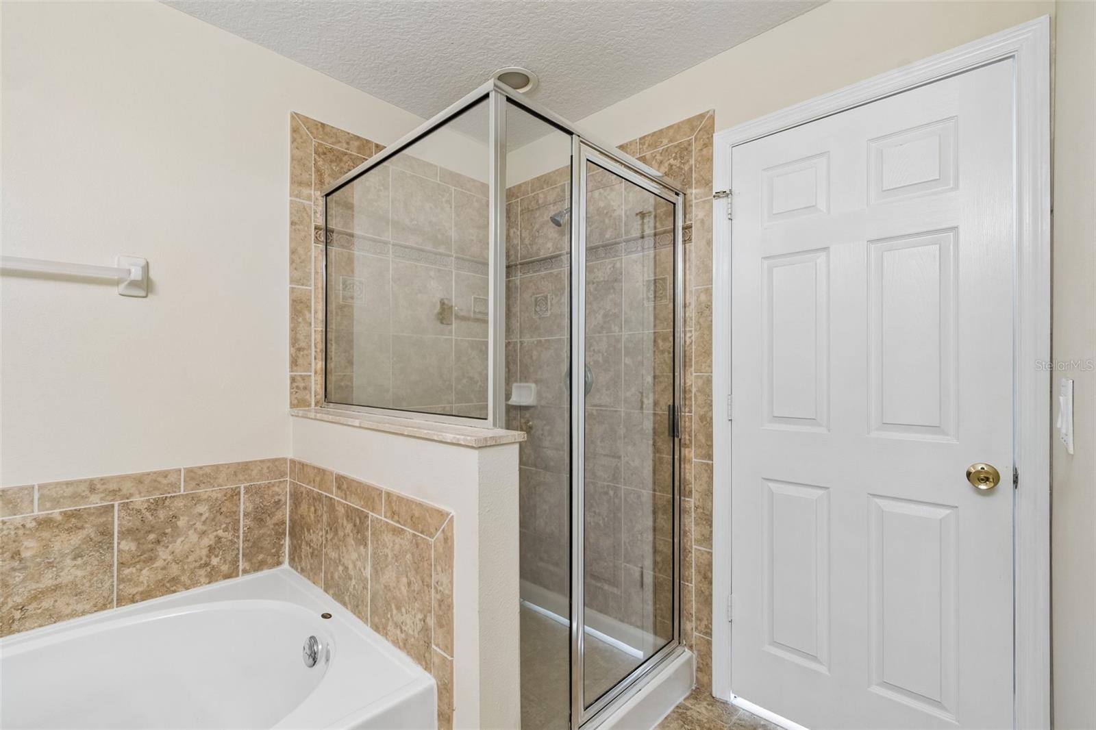 Primary bathroom with garden tub and separate walk-in shower