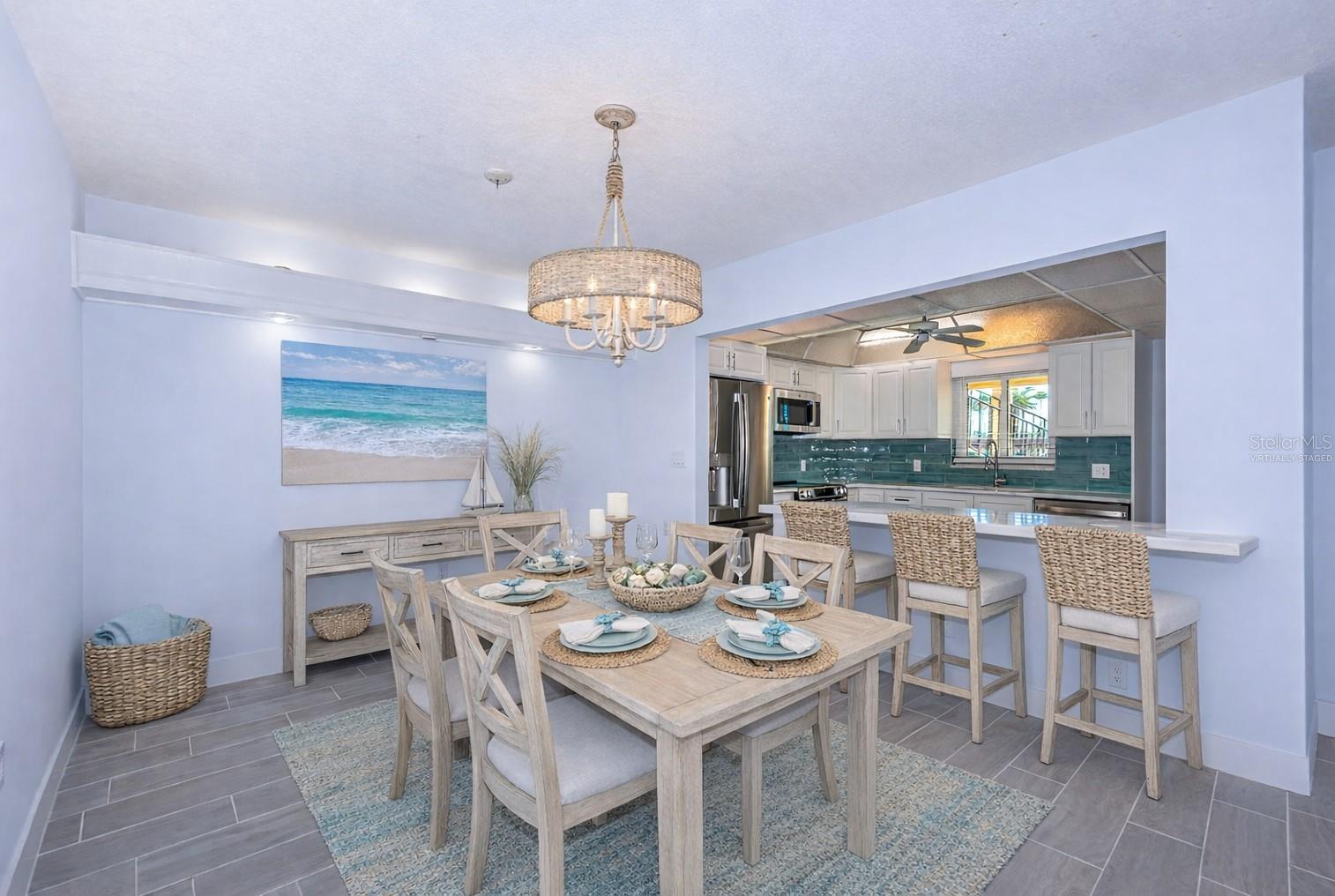 Virtually staged Dining room