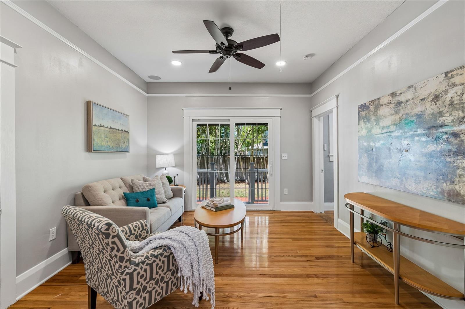 The family room is a perfect place to relax and unwind and leads out to your beautiful back yard!