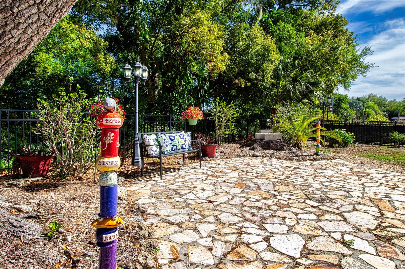 Beautifully landscaped backyard