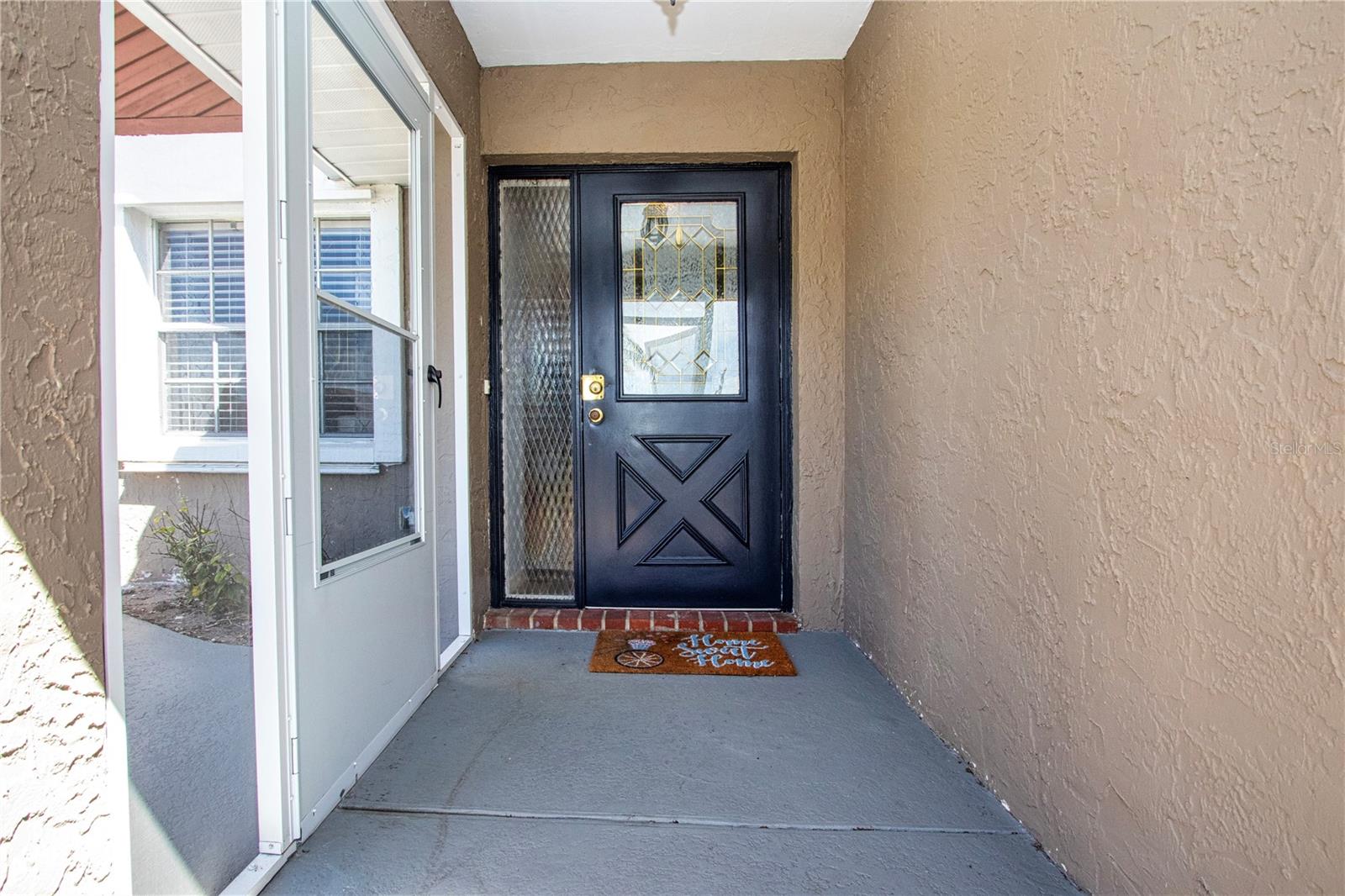 Newly rescreened entrance to home