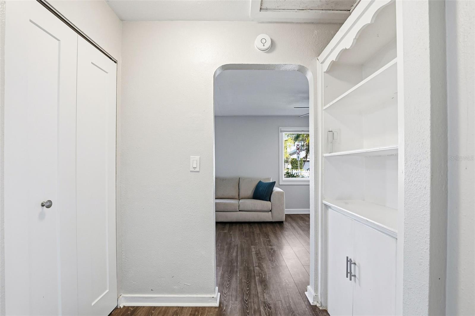 built in closet/bookshelves