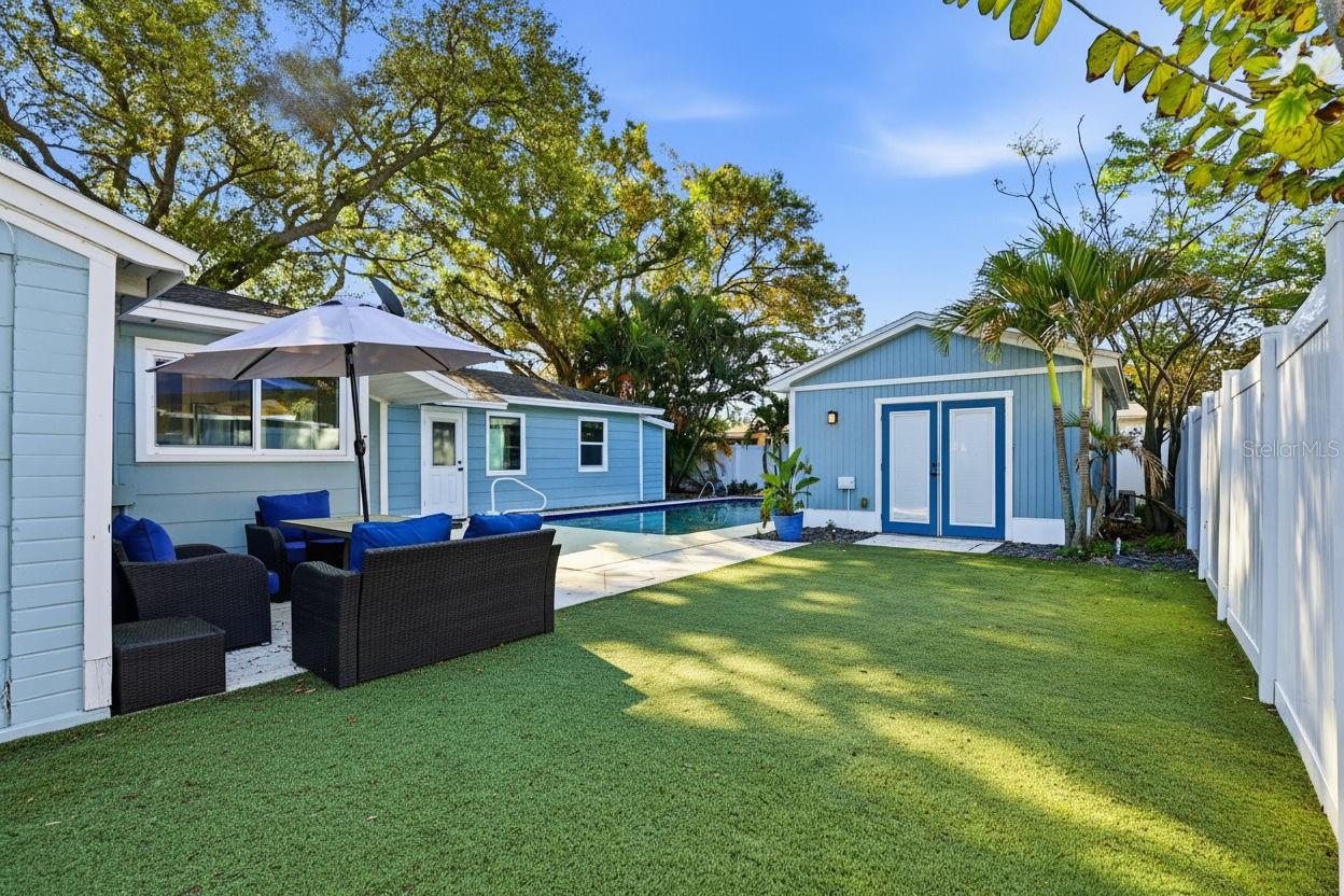 fully fenced yard with room for a boat or small RV