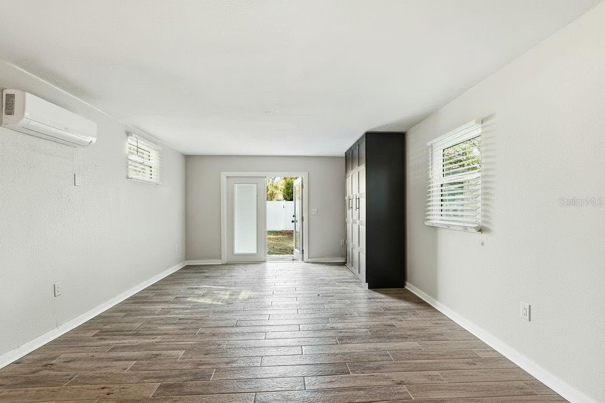 ADU unit with a closet and sep. full bathroom with a shower