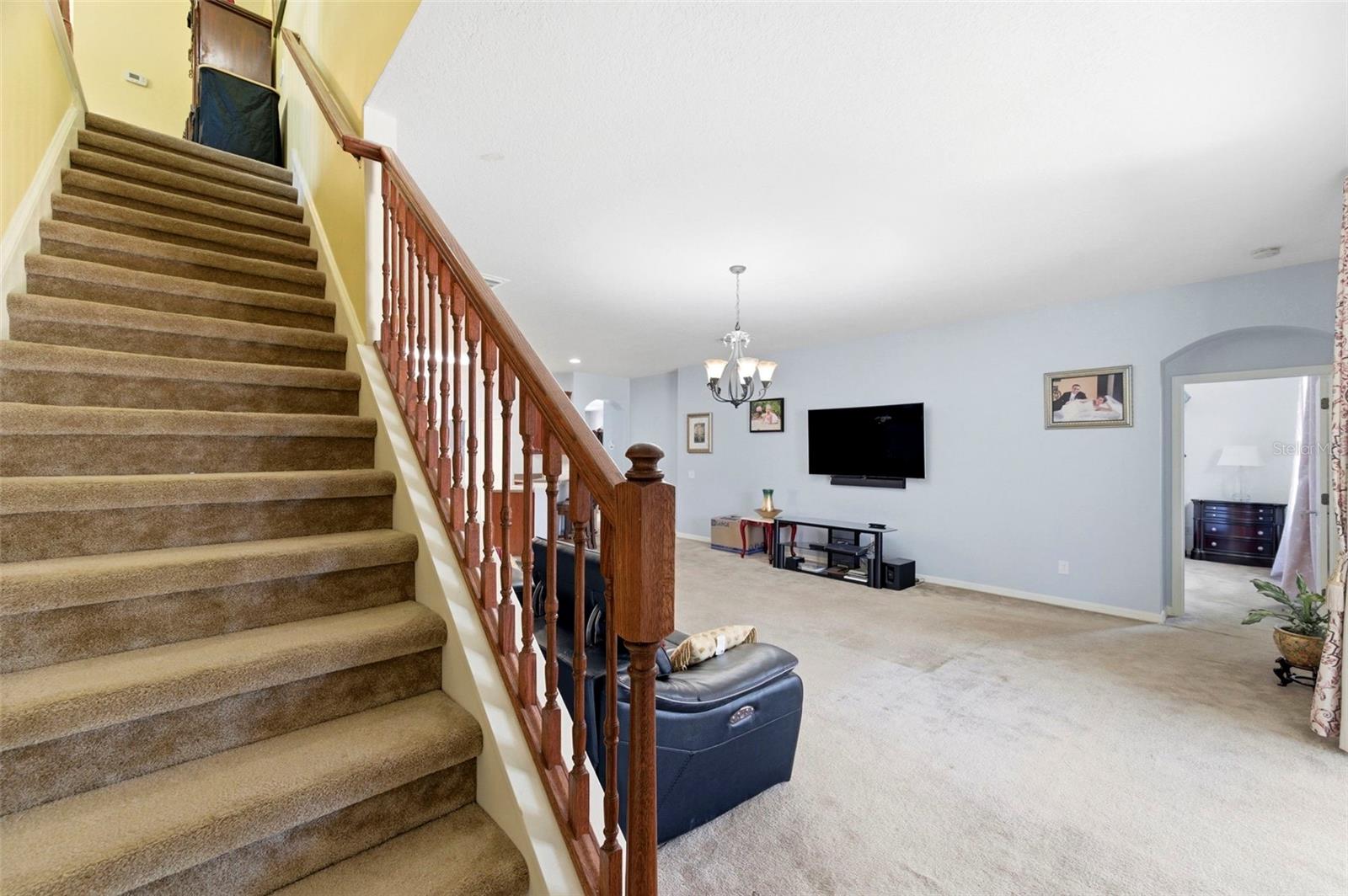 Family Room - Stairway to Loft Bedroom Suite