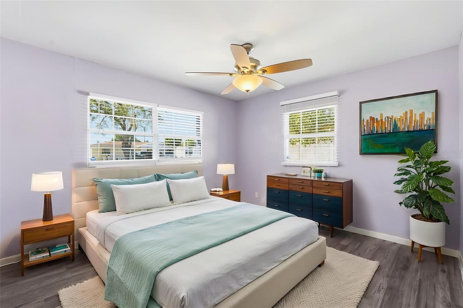 VIRTUALLY STAGED.  Primary Bedroom.  Love the Natural Light