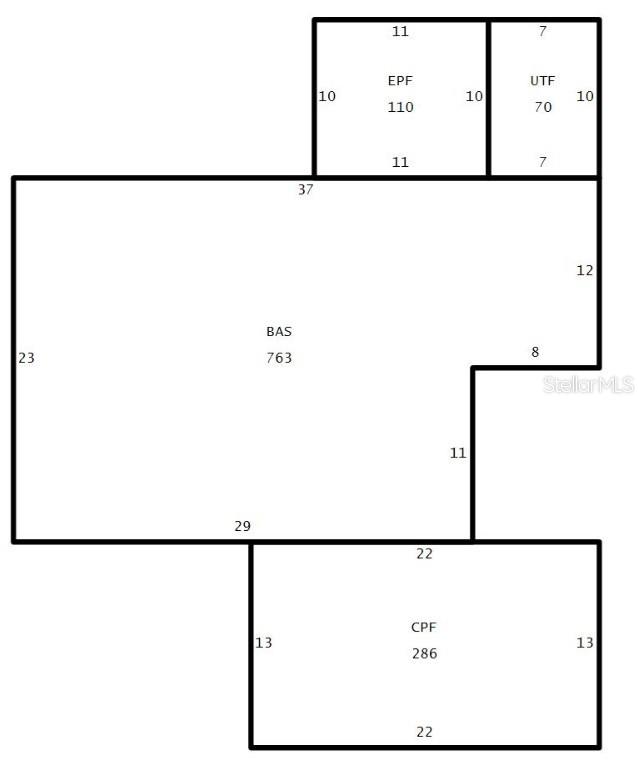 Pinellas County Footprint for total square footage.  EPF & UTF both have central a/c.  CPF is additional square footage that could be closed in one day as an addition to the home.