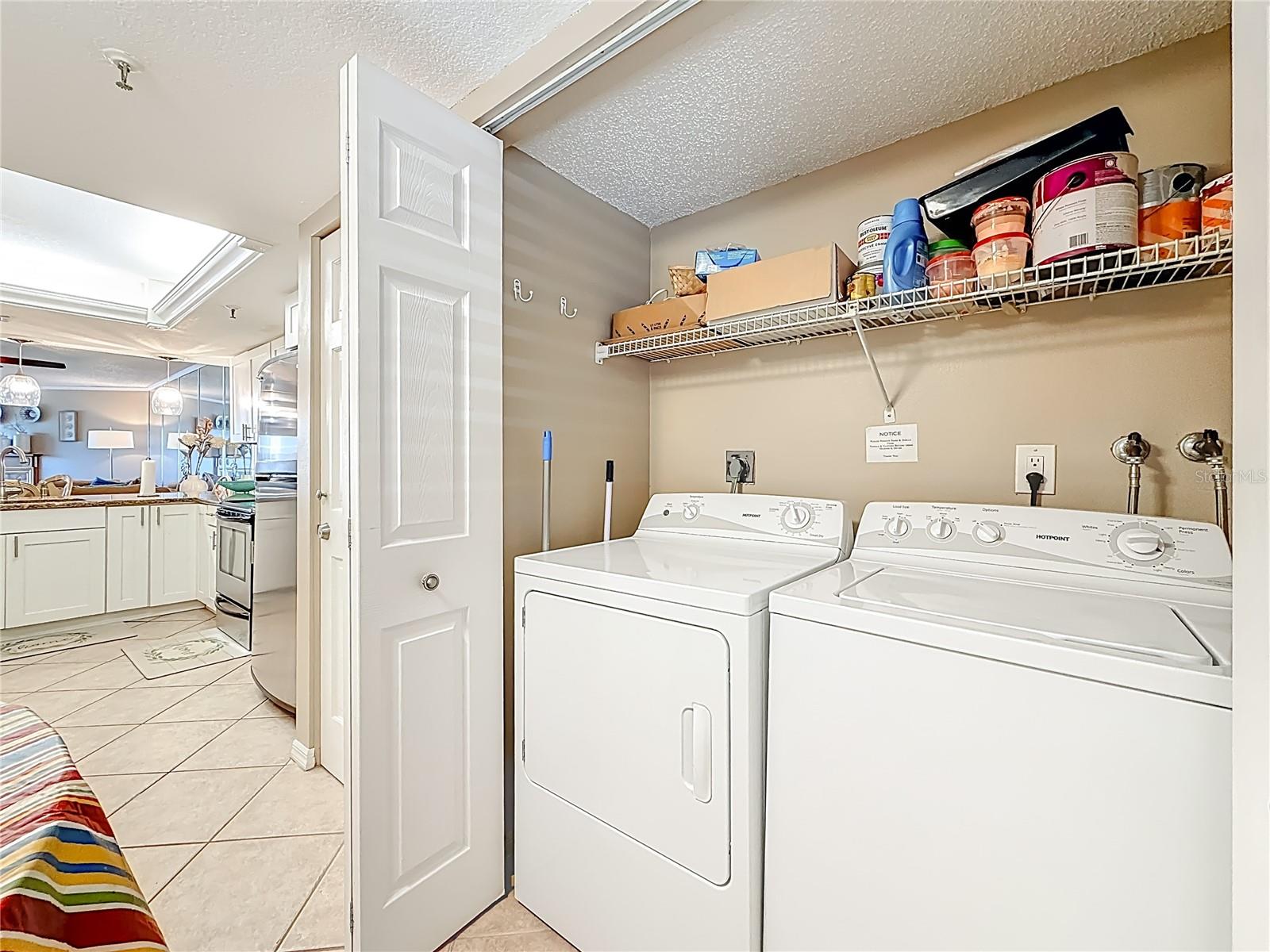 Full washer and dryer in Laundry Closet!