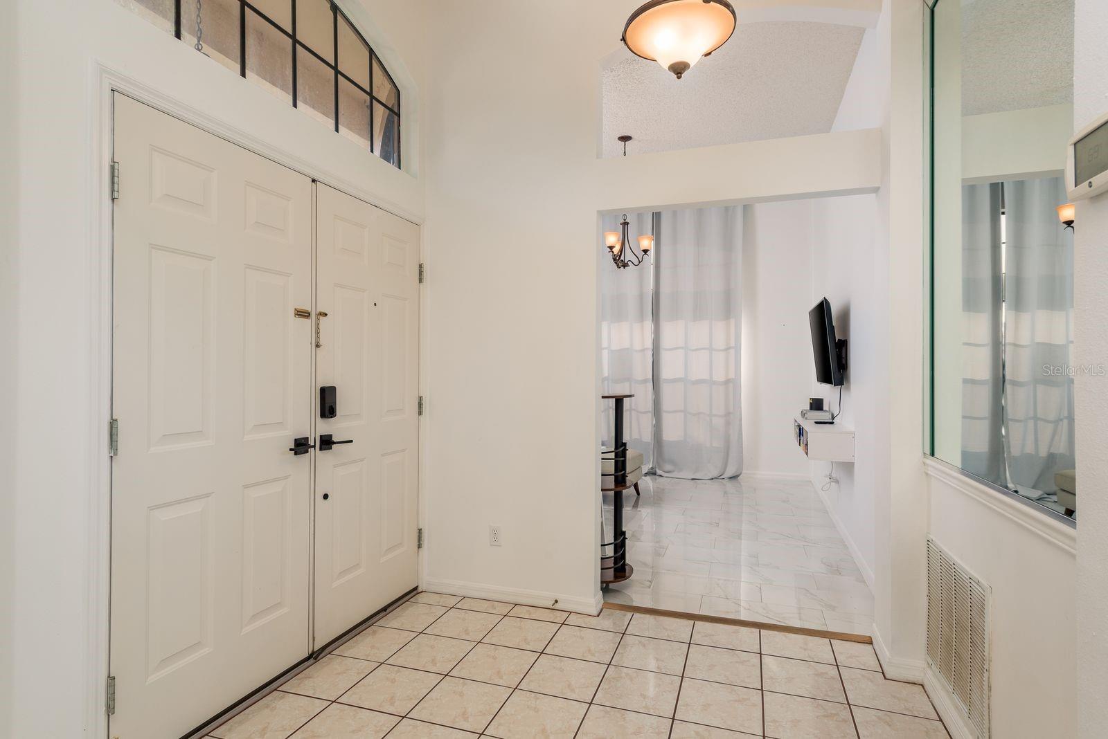 Entryway and entrance dining room or flex space