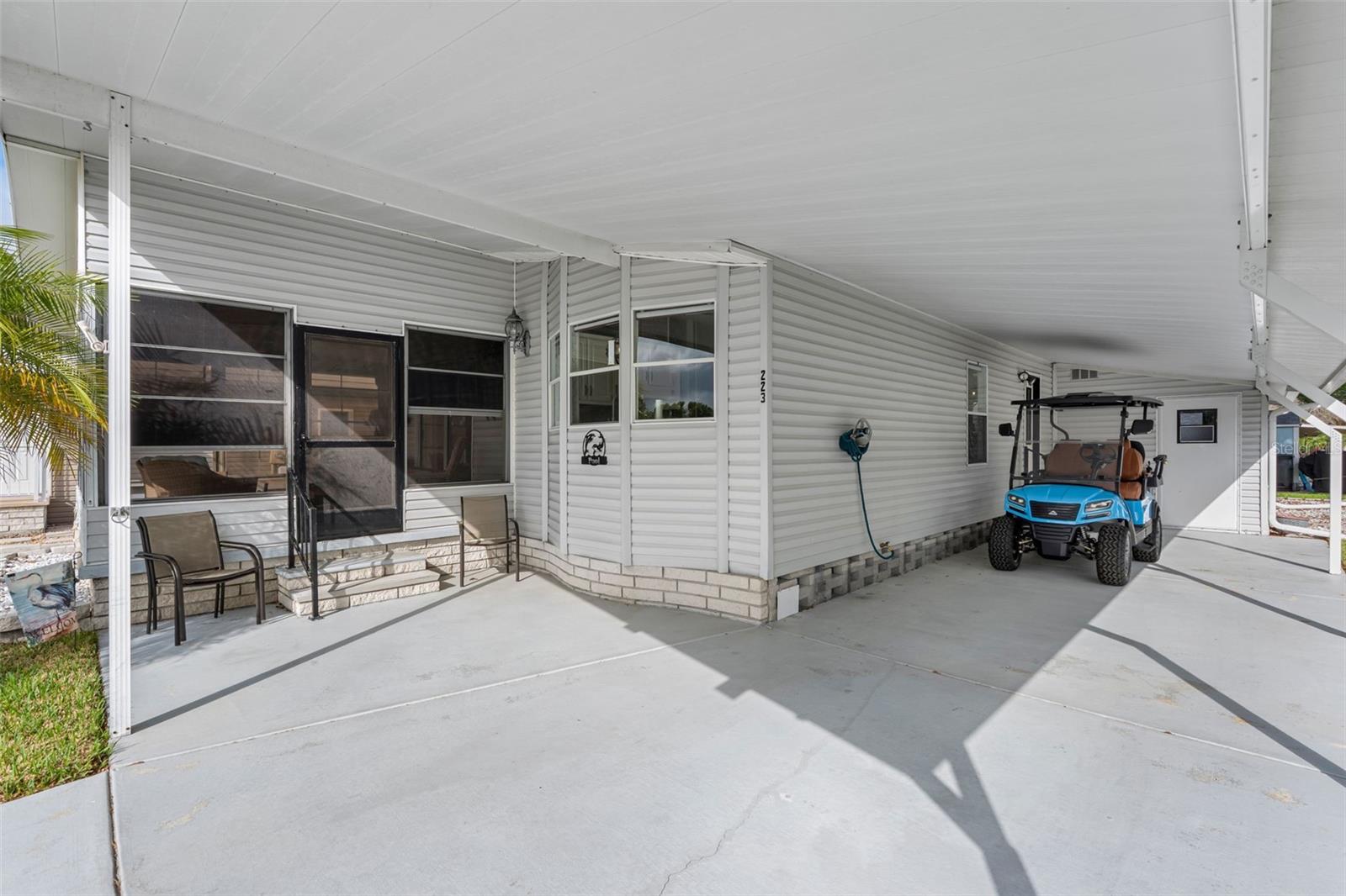 Carport and lanai entrance