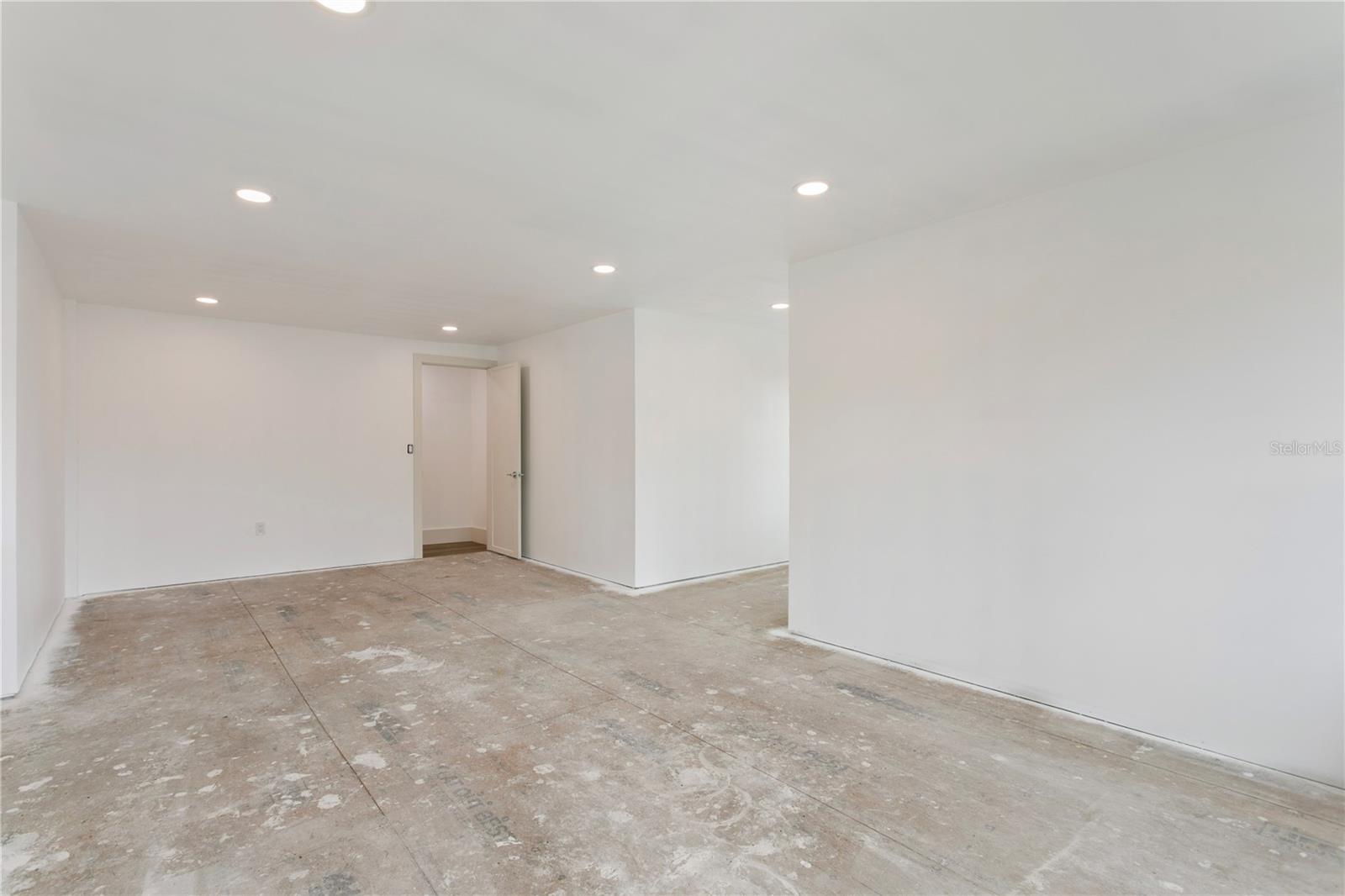 Unfinished space above garage.