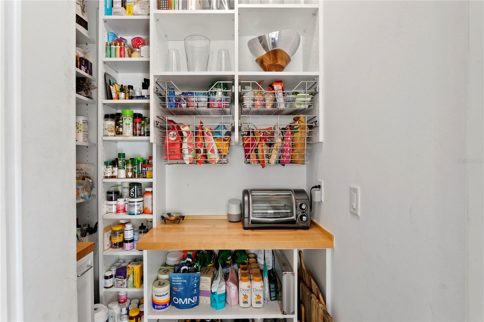 A separate well-organized pantry