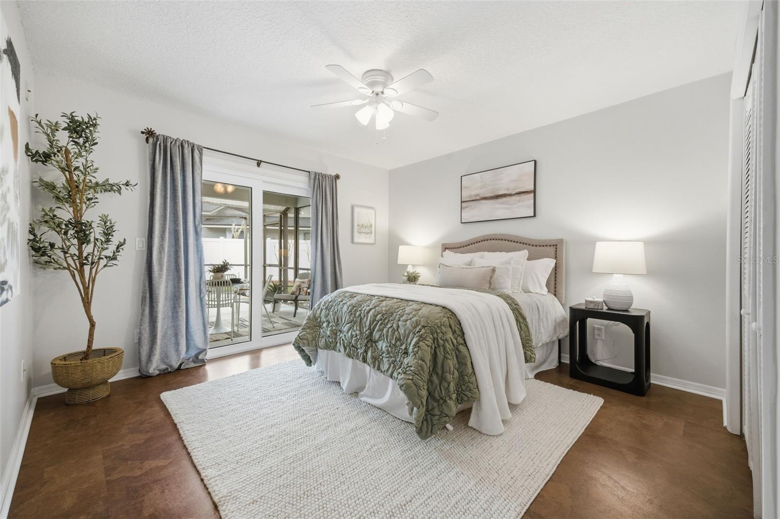 Third bedroom has pool/ patio access