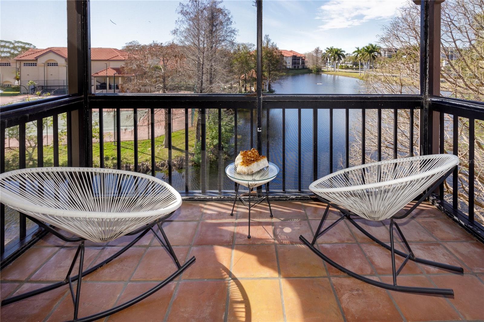 View of the pond from the portch