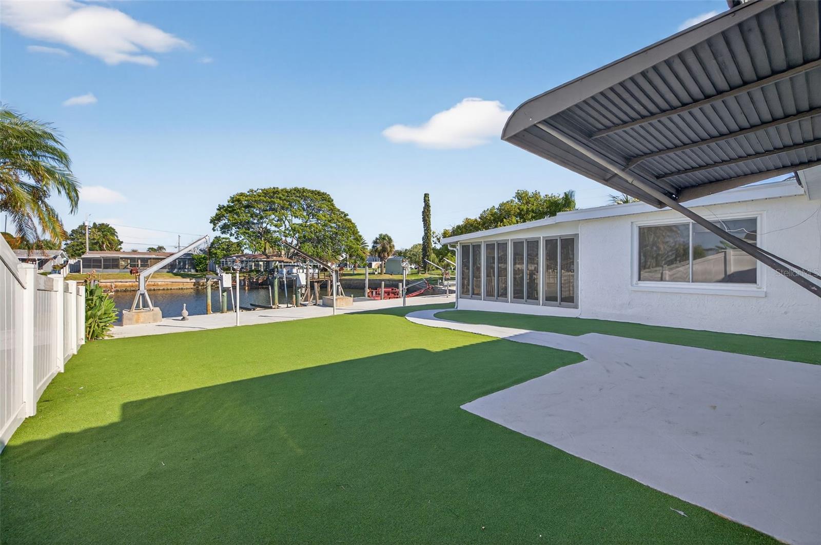 Low maintenance turf backyard