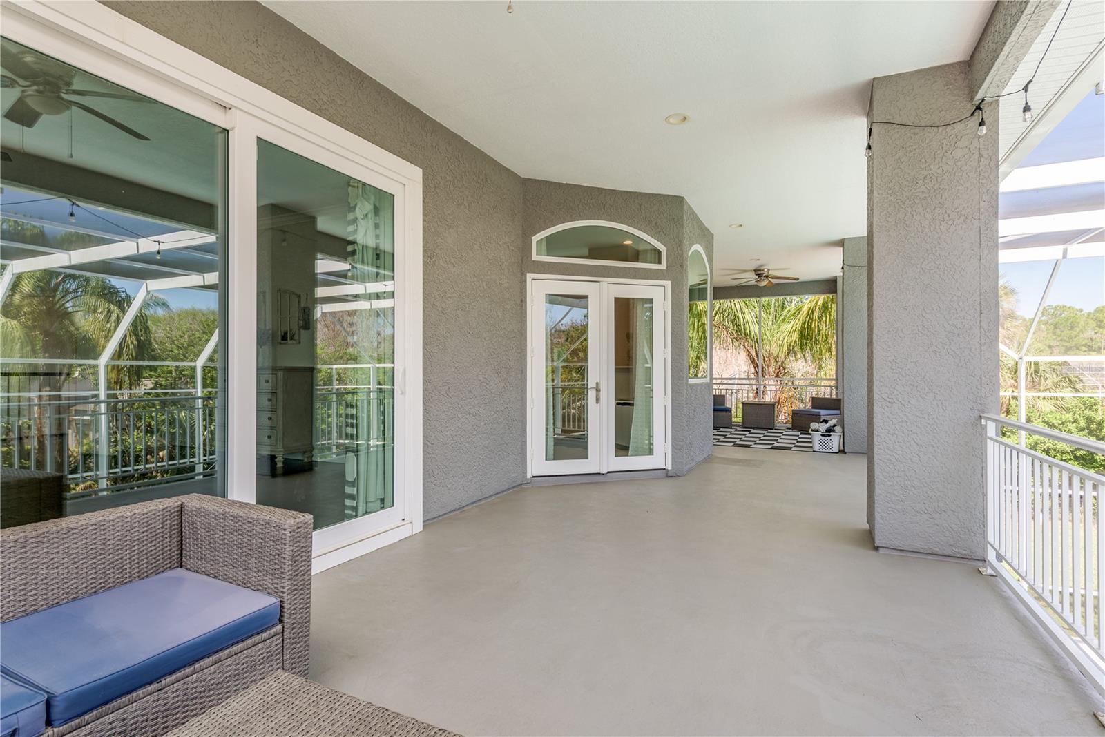 Full Balcony upstairs overlooks Pool