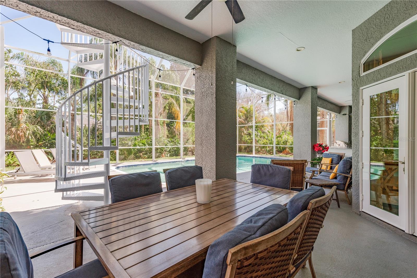 Casual outdoor dining area