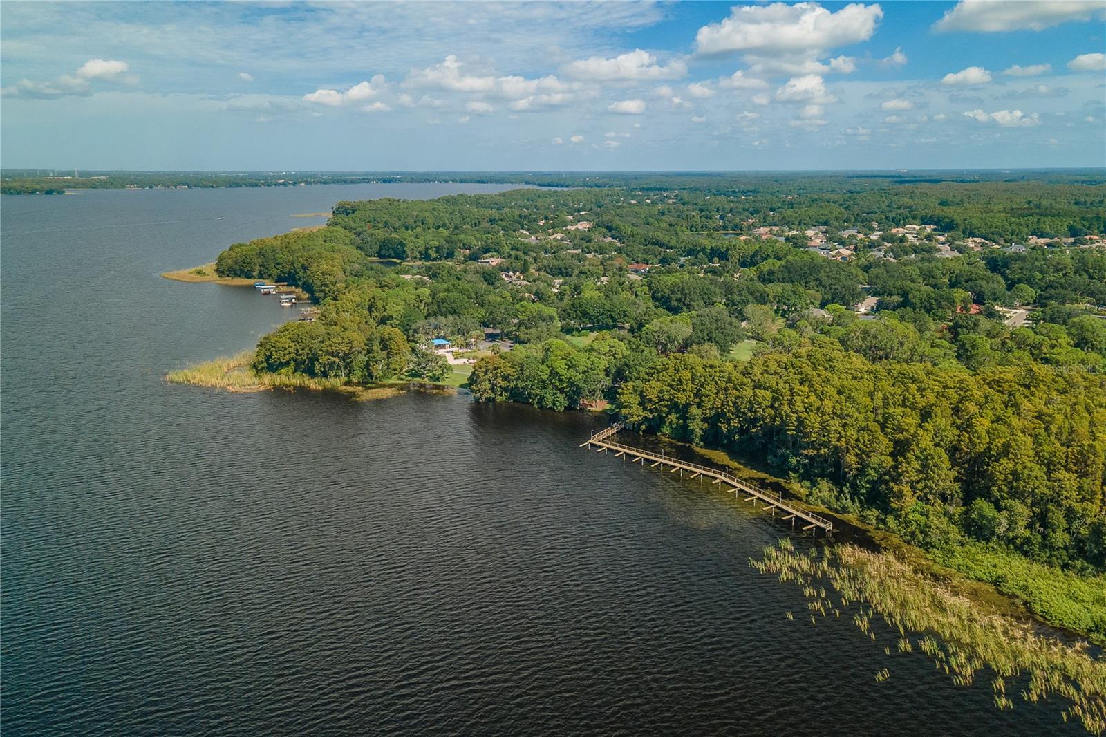 Aerial view of boat slips