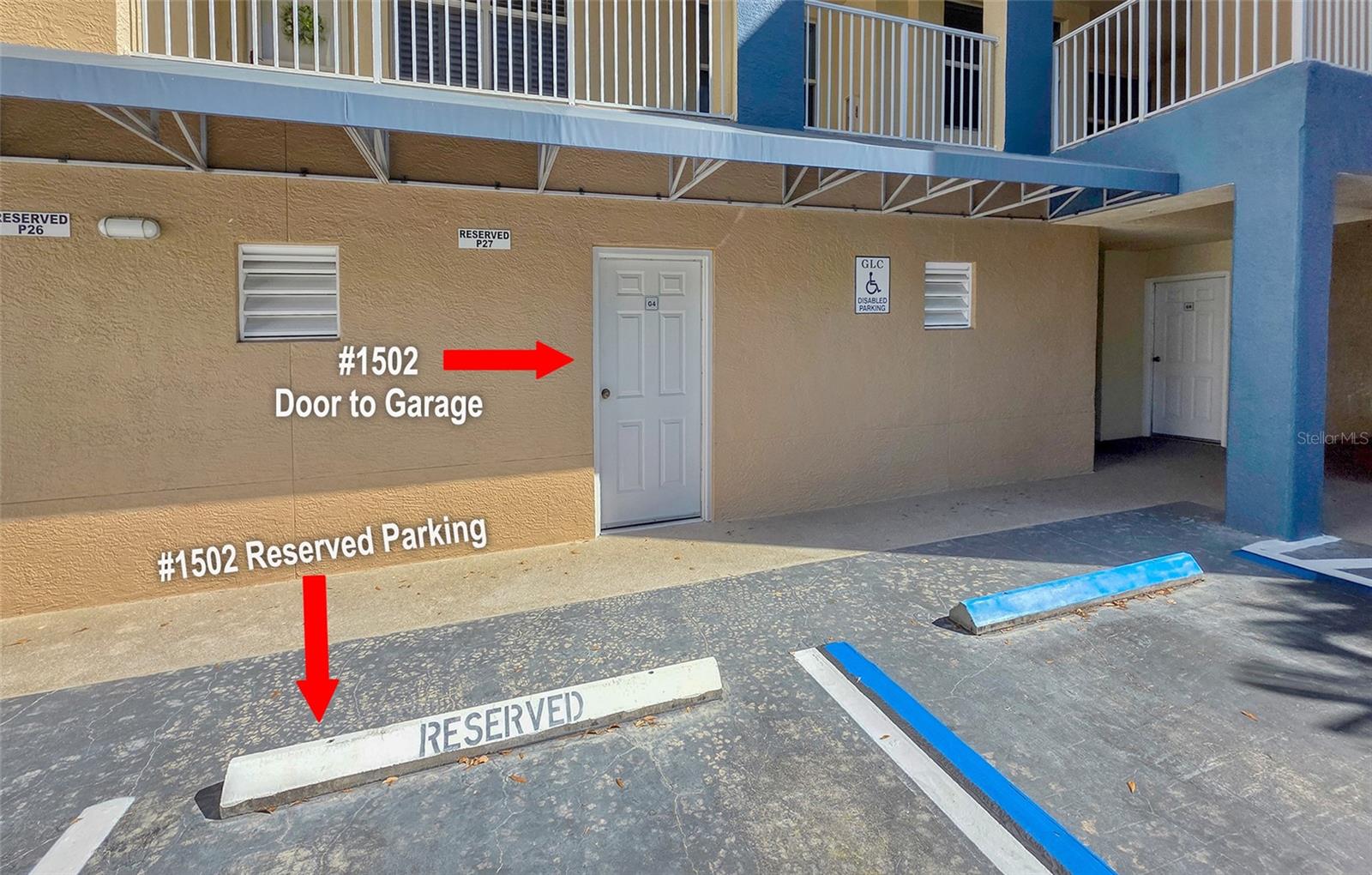 Assigned parking in front of garage