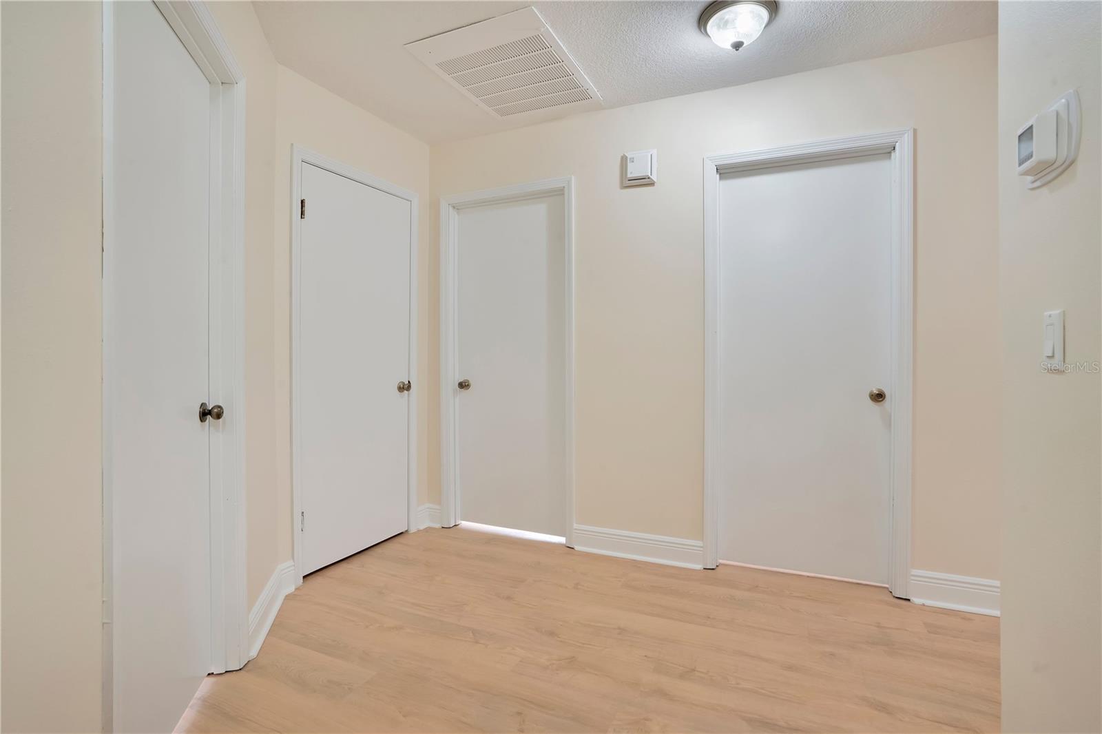 Hallway where secondary bedroom are located