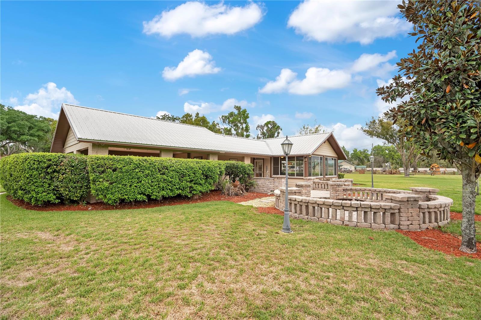 Back of house with patio/firepit