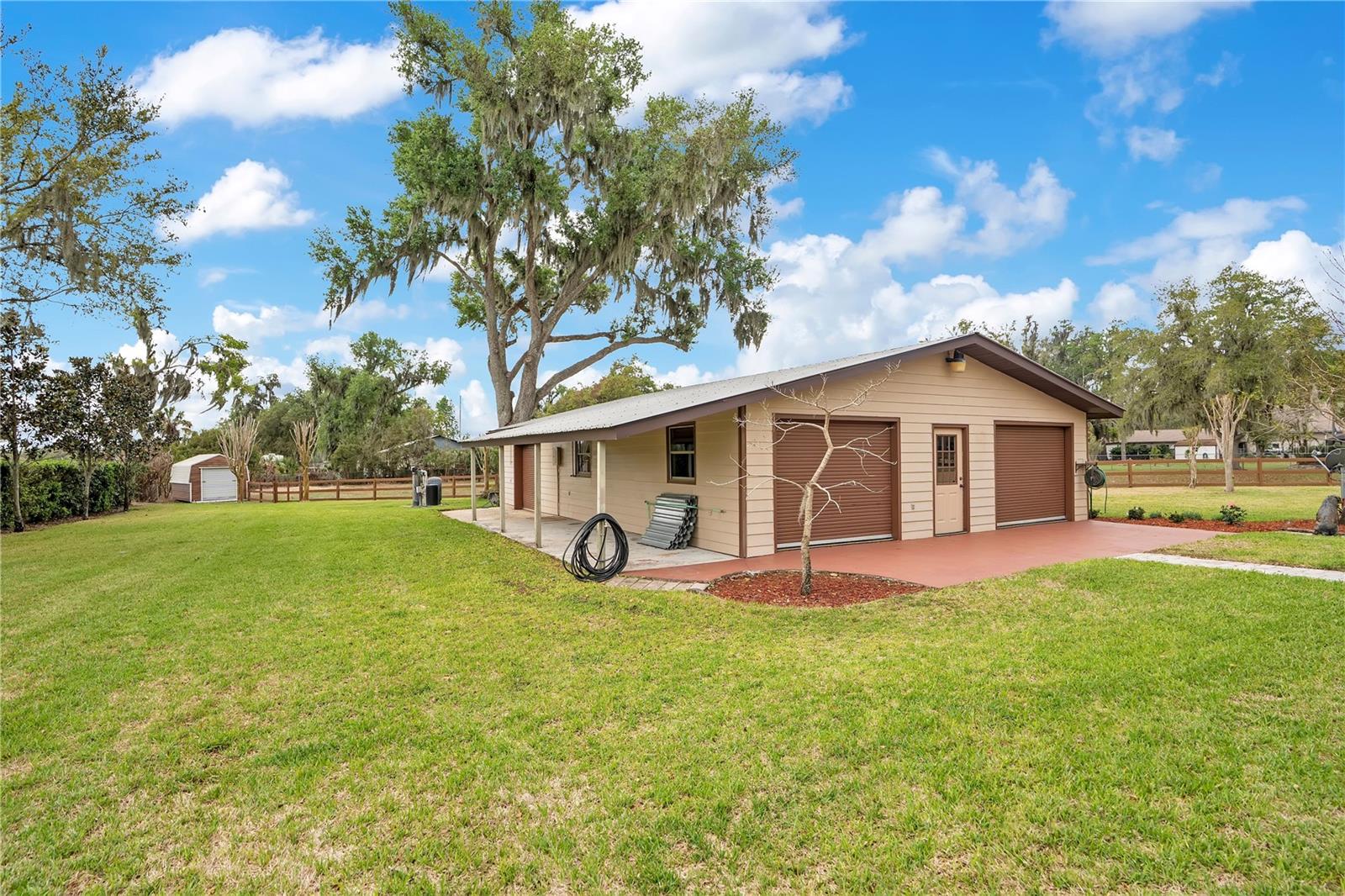 Back view of detached garage/workshop