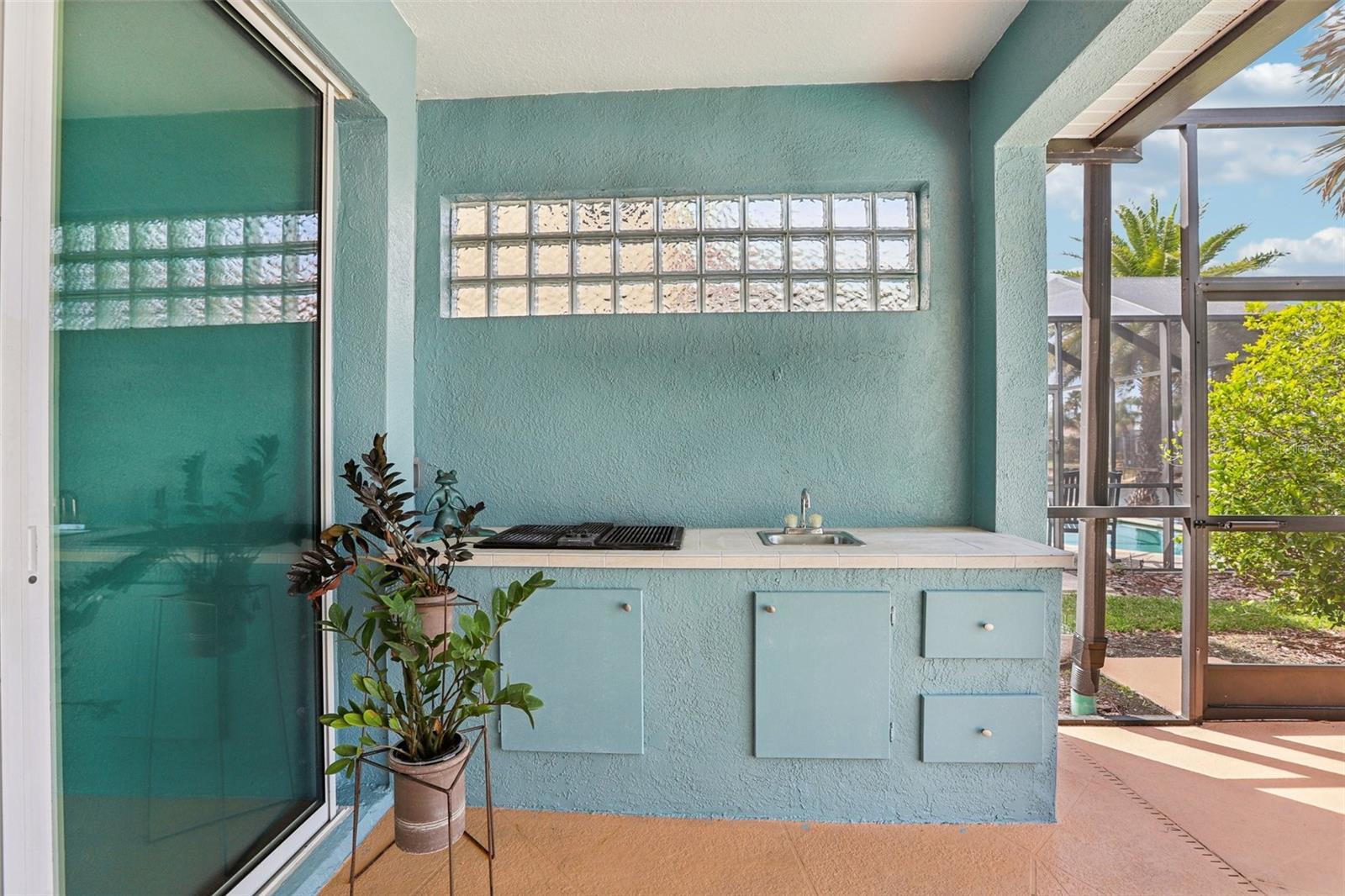 Outdoor kitchen setup (stove not functional)