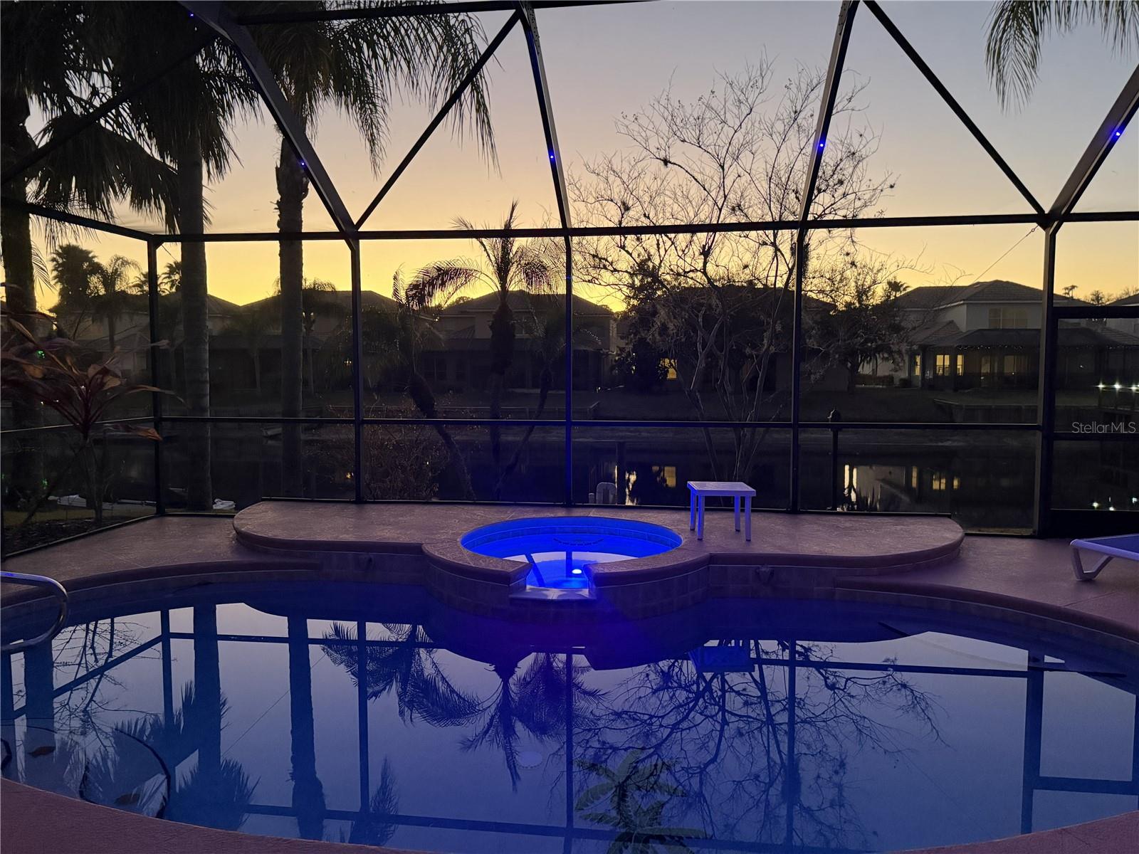 Take a night swim or sit in the spa