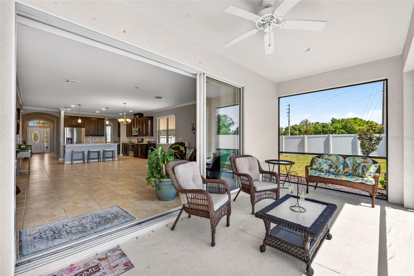 Sliders off great room Opens Wide