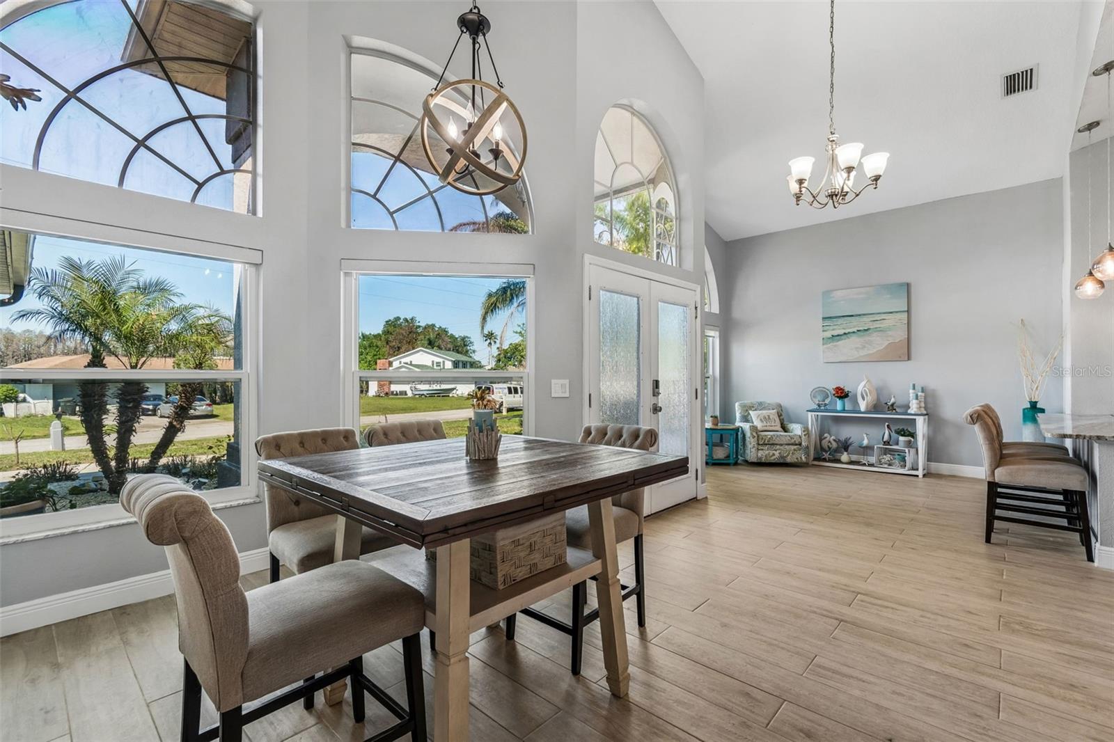 Great place not only for dining, but playing cards, etc...positioned across the foyer from the living area.