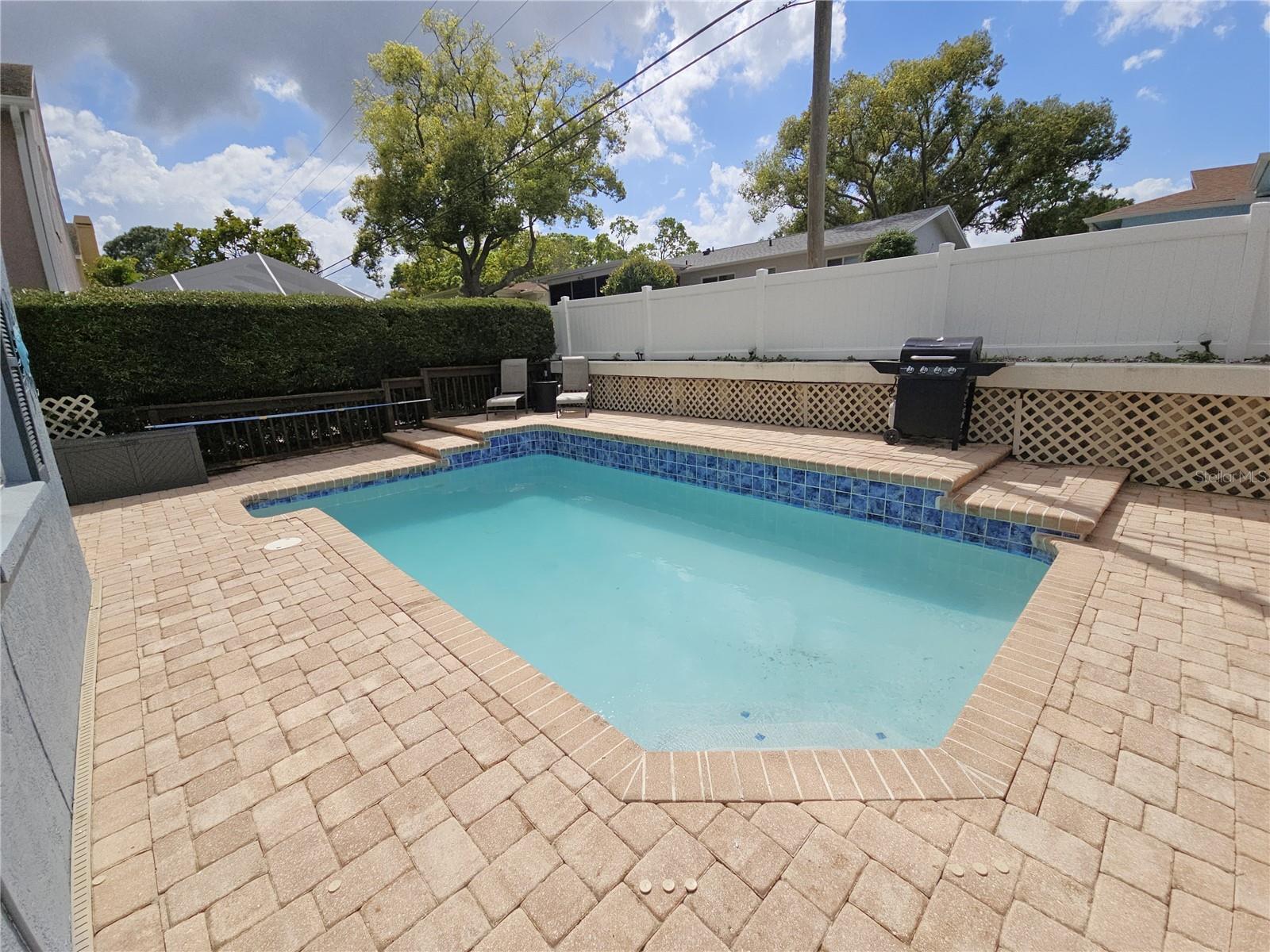 Salt Water Pool w/Large Paver Lanai