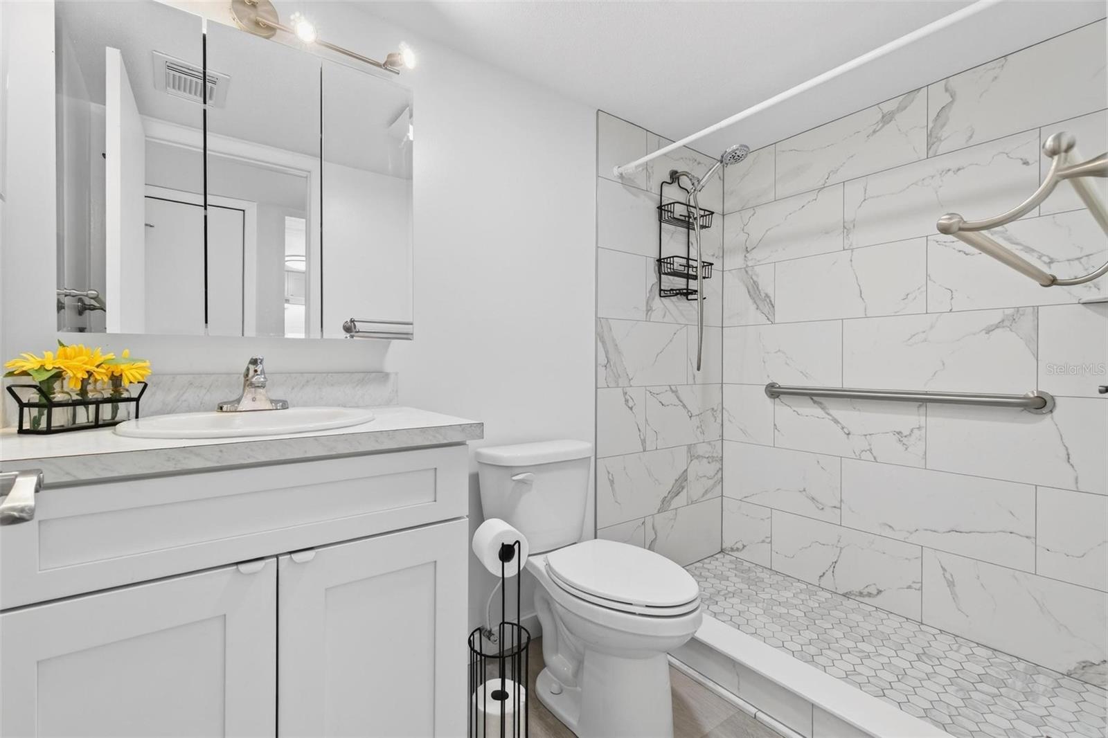 Newly updated bathroom w/walk in shower