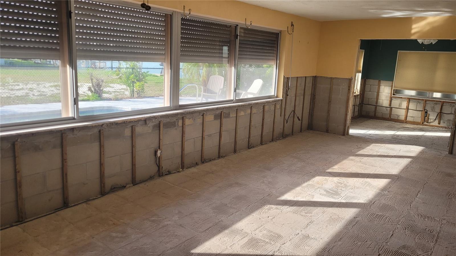 Family room with water view