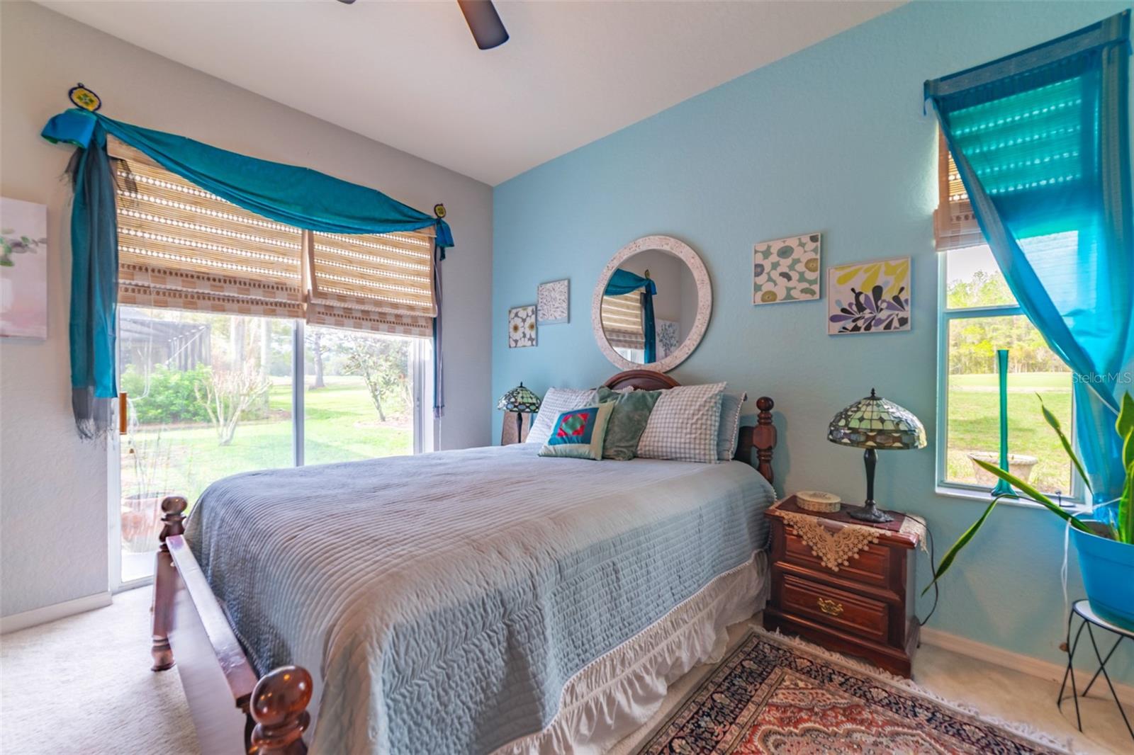 Guest Bedroom #1 with Sliding Doors to outside patio to pool