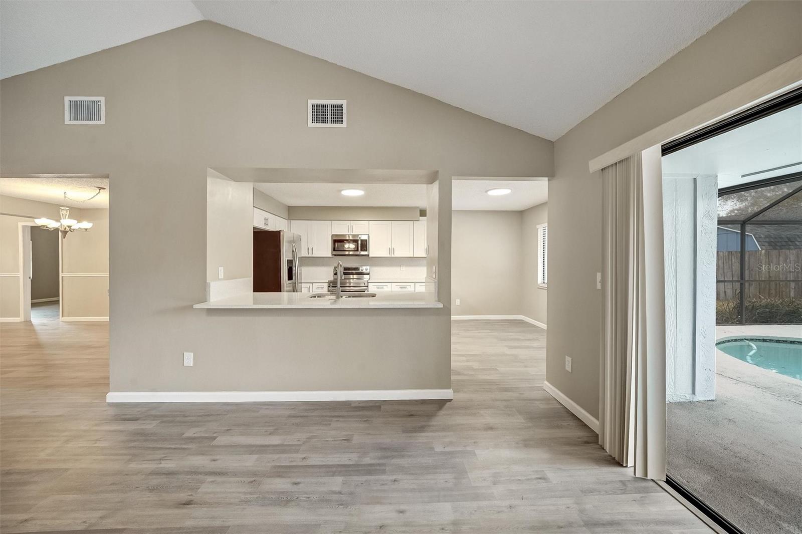 Living room and breakfast bar for kitchen