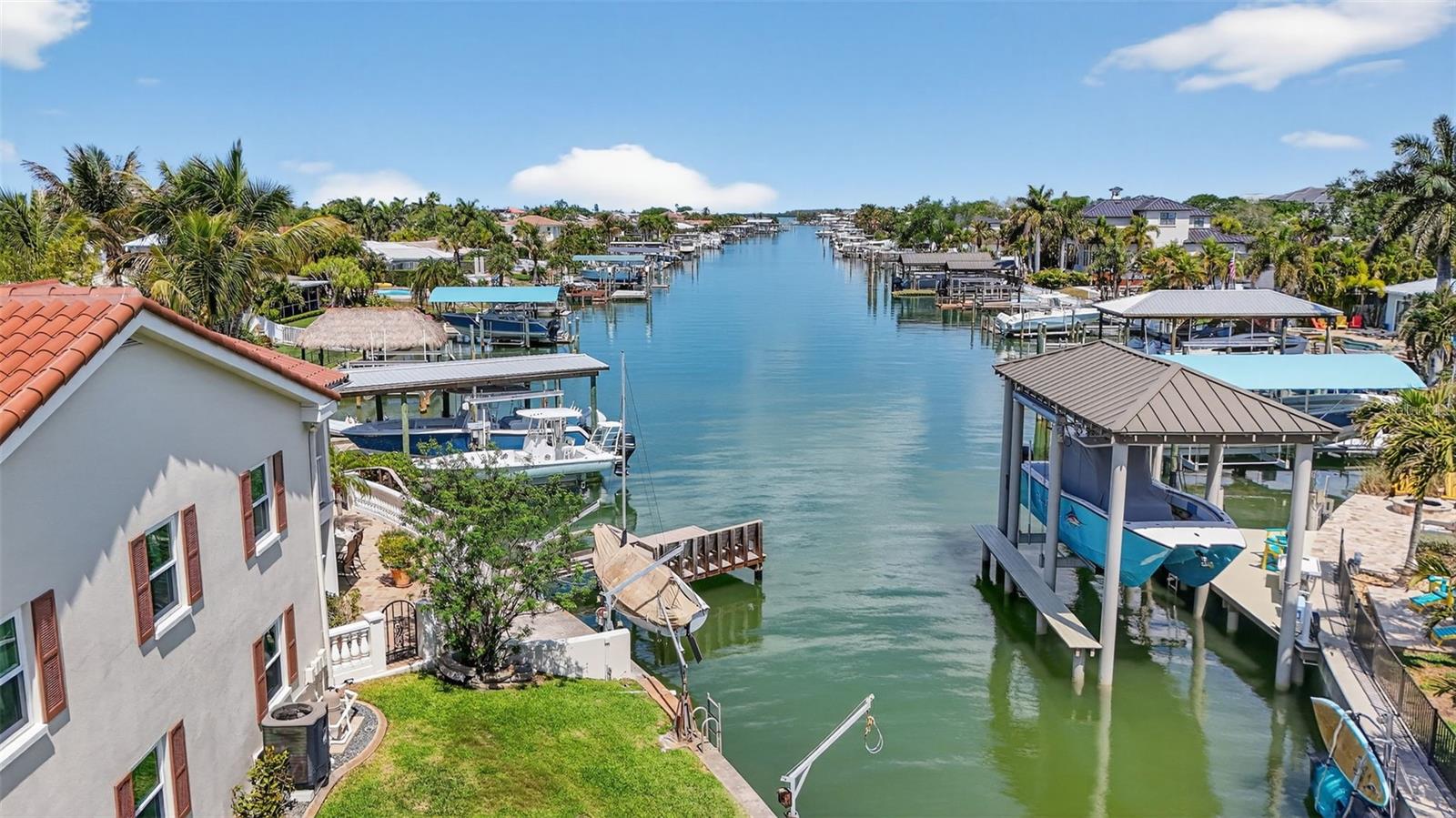 Aerial view of the water way