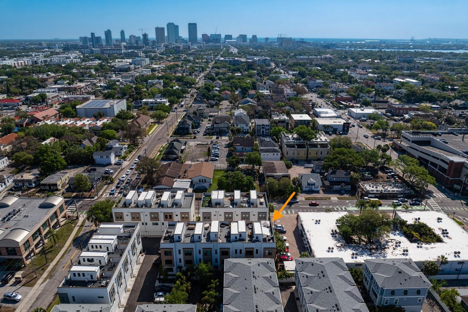 Arrow shows location of the residence in relation to South Tampa
