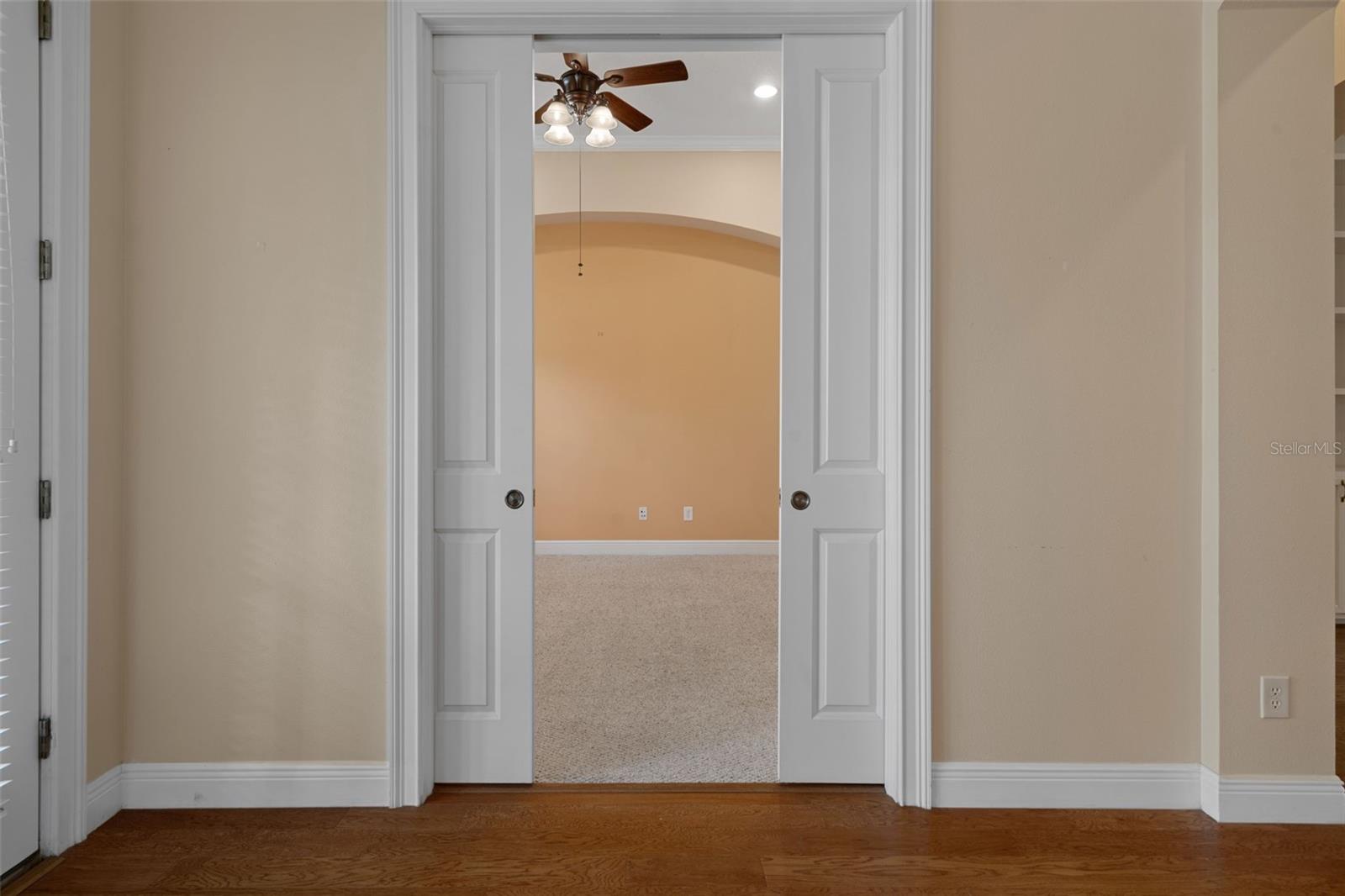 Den/Office/Library/Guest Space with Pocket Doors