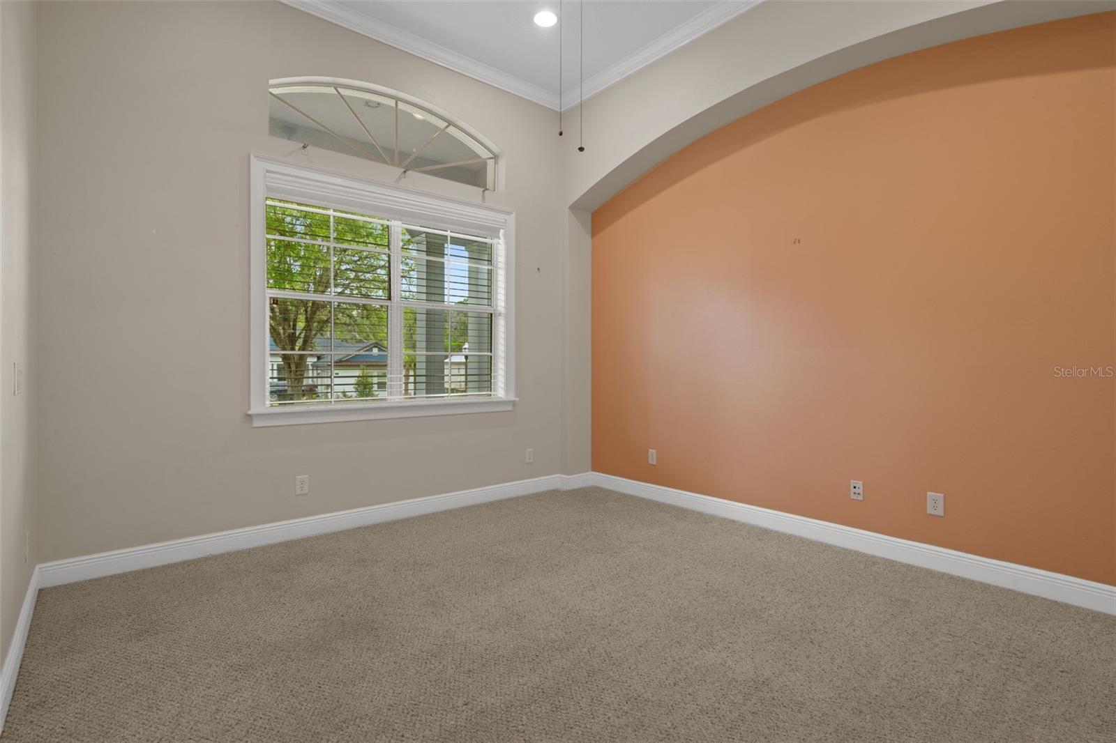 Den/Office/Library/Guest Space with High Ceilings and Crown Molding