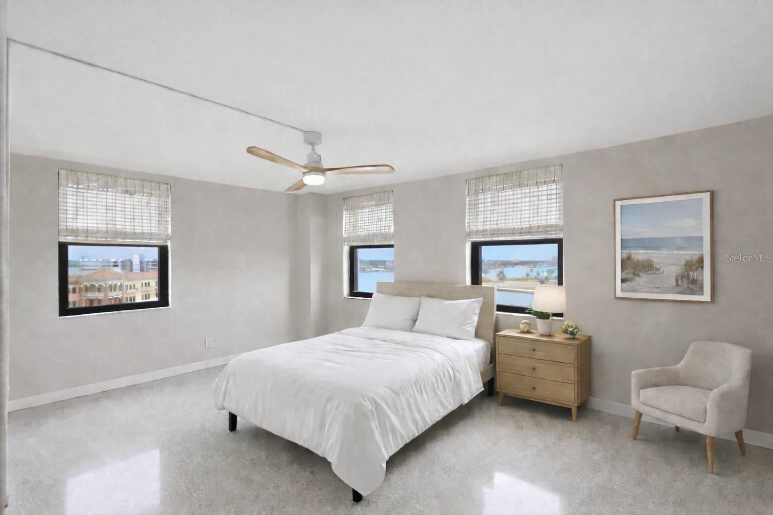 Primary bedroom staged to show possibilities