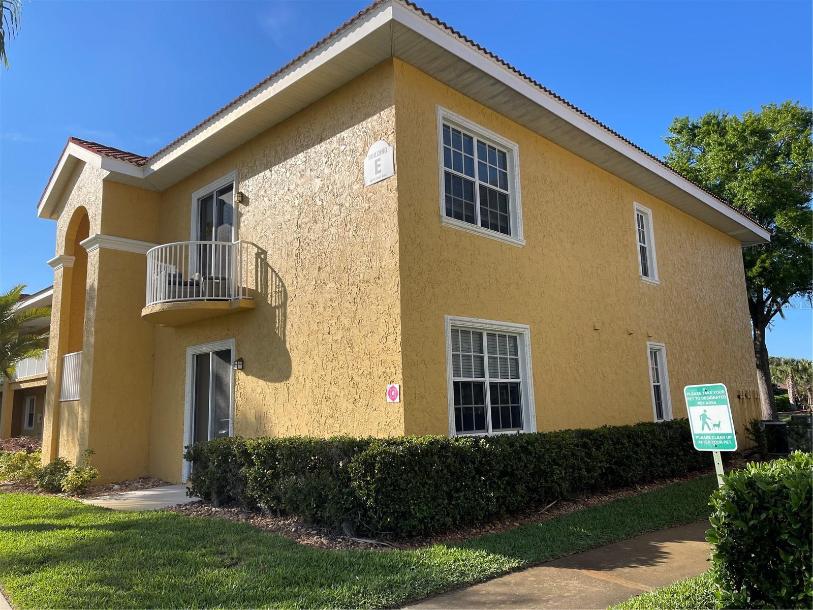 Privated balcony in front only on the end units. Sliding glass door leads into the kitchen