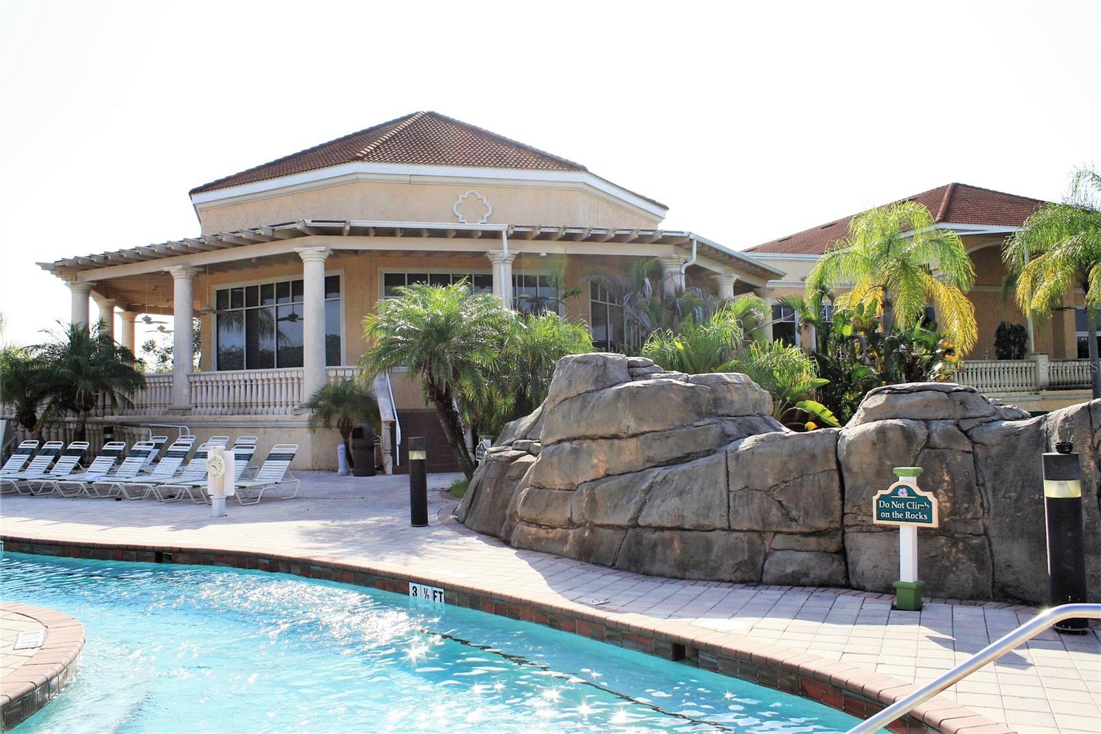 The large club house has a nightclub and sporst bar