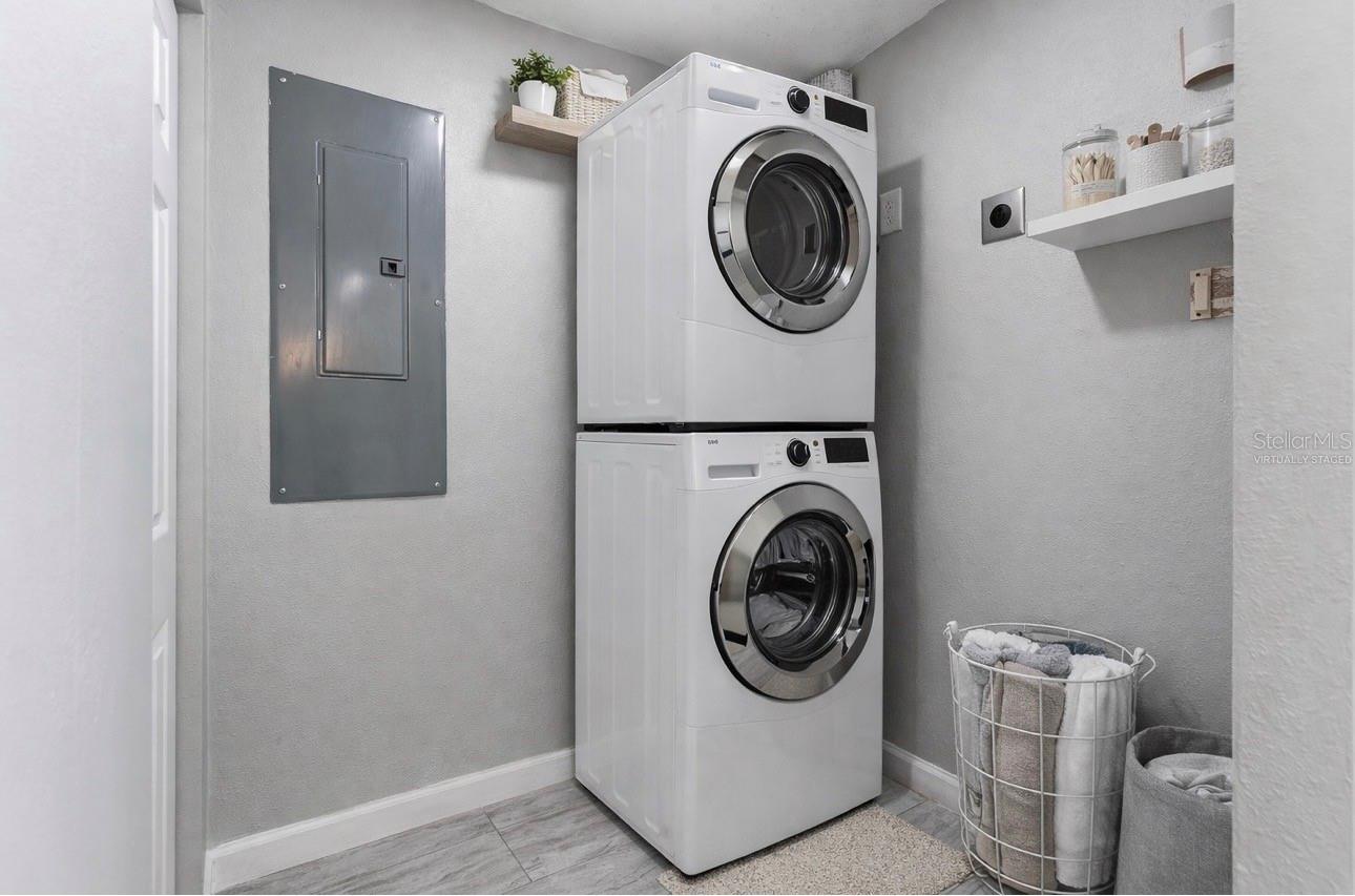 Laundry virtually staged.