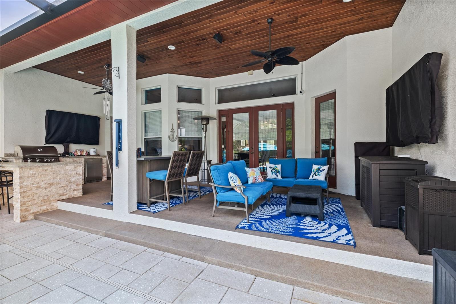 Outdoor Kitchen ready for game day!  Grill, Refrigerator