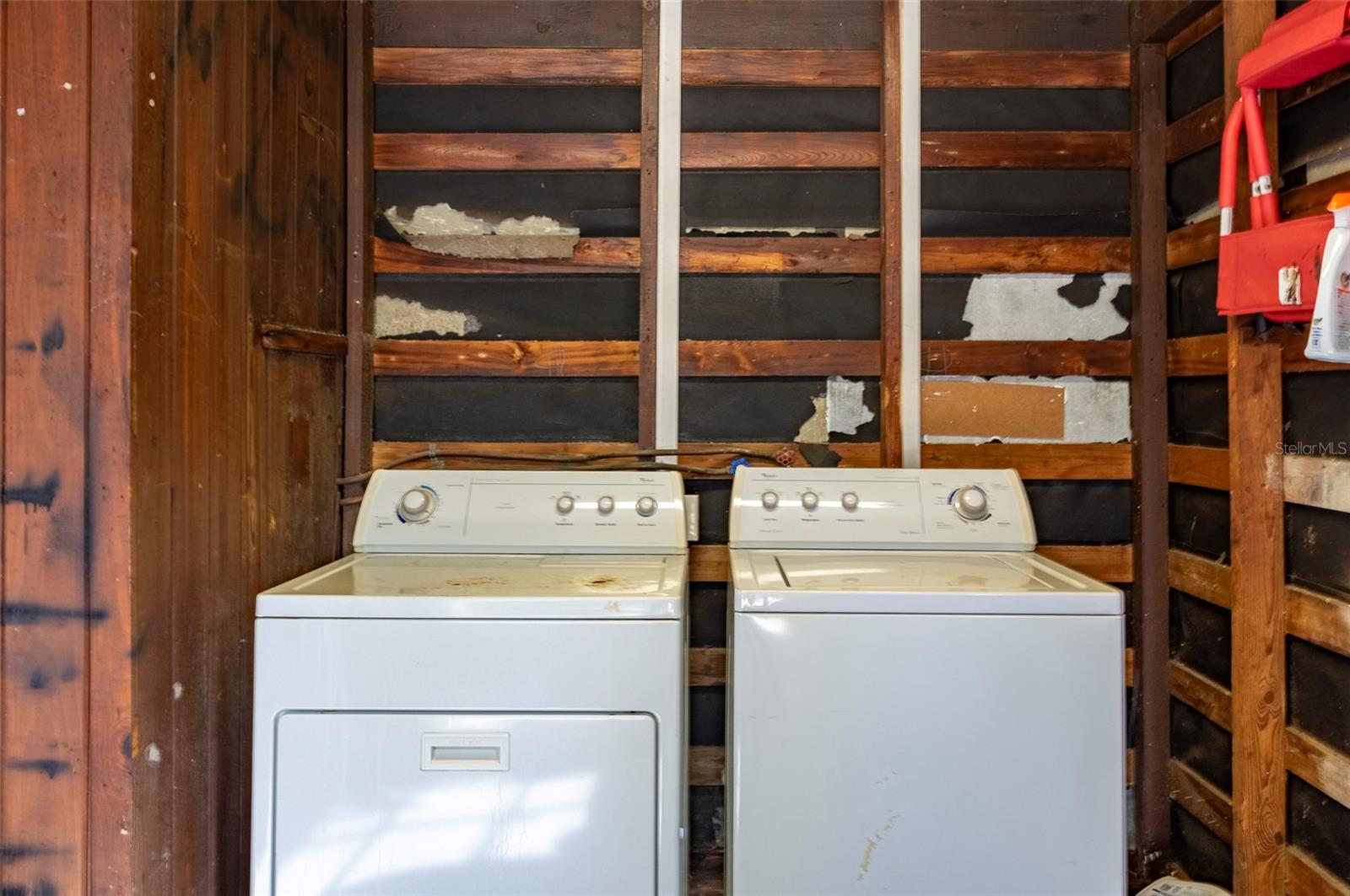 Laundry located in garage