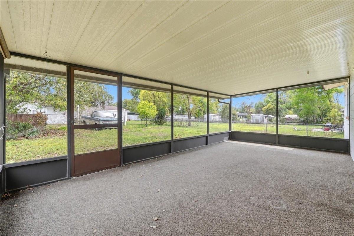 large screened patio