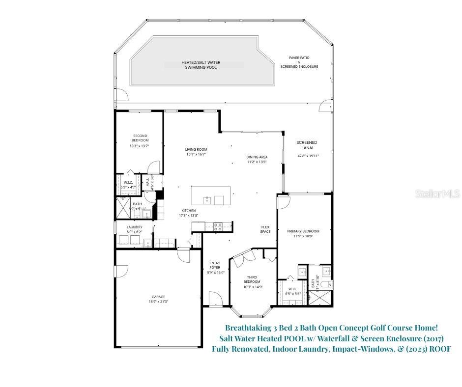 You'll love this newly open concept & split 3 bed 2 bath pool home~